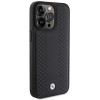BMW BMHCP15L22RFGK Leather Diamond Pattern-hoesje voor Apple iPhone 15 Pro, zwart