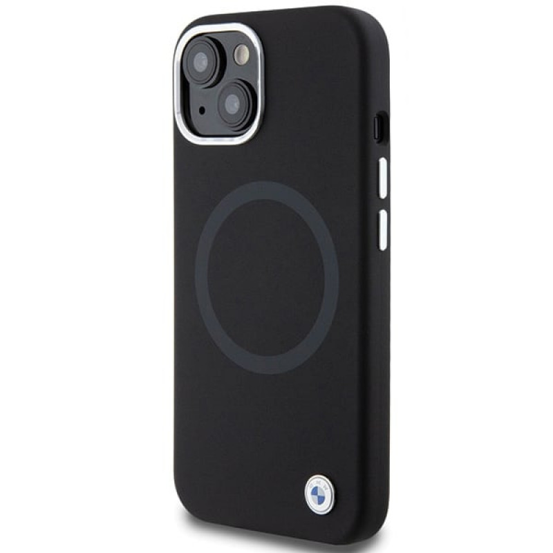 BMW BMHMP15SSILBK2 Signature Liquid Silicone MagSafe-hoesje voor Apple iPhone 15, zwart