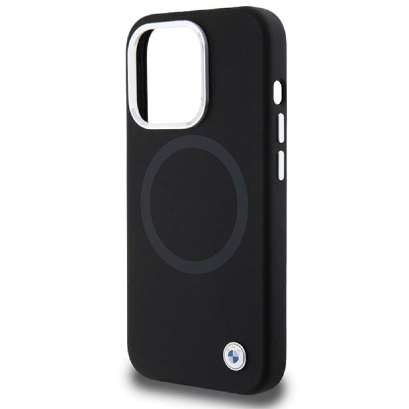 BMW BMHMP15LSILBK2 Signature Liquid Silicone MagSafe-hoesje voor Apple iPhone 15 Pro, zwart