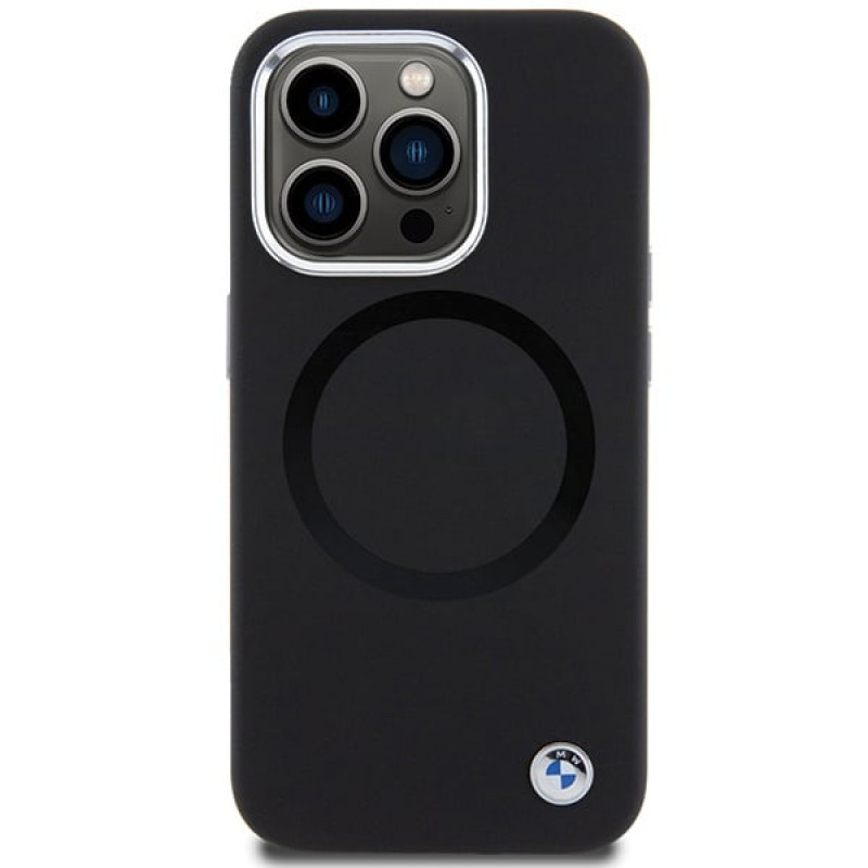 BMW BMHMP15XSILBK2 Signature Liquid Silicone MagSafe-hoesje voor Apple iPhone 15 Pro Max, zwart