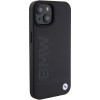 BMW BMHMP15MSLLBK Leren Hot Stamp MagSafe-hoesje voor Apple iPhone 15 Plus / 14 Plus, zwart