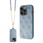 Guess GUHCP15LP4TDSCPB Crossbody 4G Metal Logo hardcase voor Apple iPhone 15 Pro, blauw