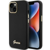 Guess GUHCP15SSMBSLK hardcase van silicone met metalen logo en frame voor Apple iPhone 15 / 14 / 13, zwart