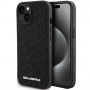 Karl Lagerfeld KLHCP15SPQKPMK Quilted K Pattern-hardcase voor Apple iPhone 15, zwart