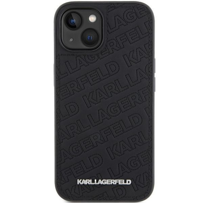 Karl Lagerfeld KLHCP15SPQKPMK Quilted K Pattern-hardcase voor Apple iPhone 15, zwart