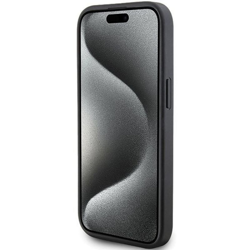 Karl Lagerfeld KLHCP15SPQKPMK Quilted K Pattern-hardcase voor Apple iPhone 15, zwart