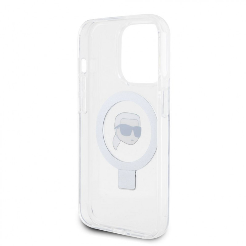 Karl Lagerfeld KLHMP15LHMRSKHH Ring Stand Karl Head MagSafe hardcase voor Apple iPhone 15 Pro
