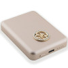 Guess GUPBM3AL4DMD Powerbank 3000 mAh, 5 W, MagSafe 4G Strassed Metal Logo, goud