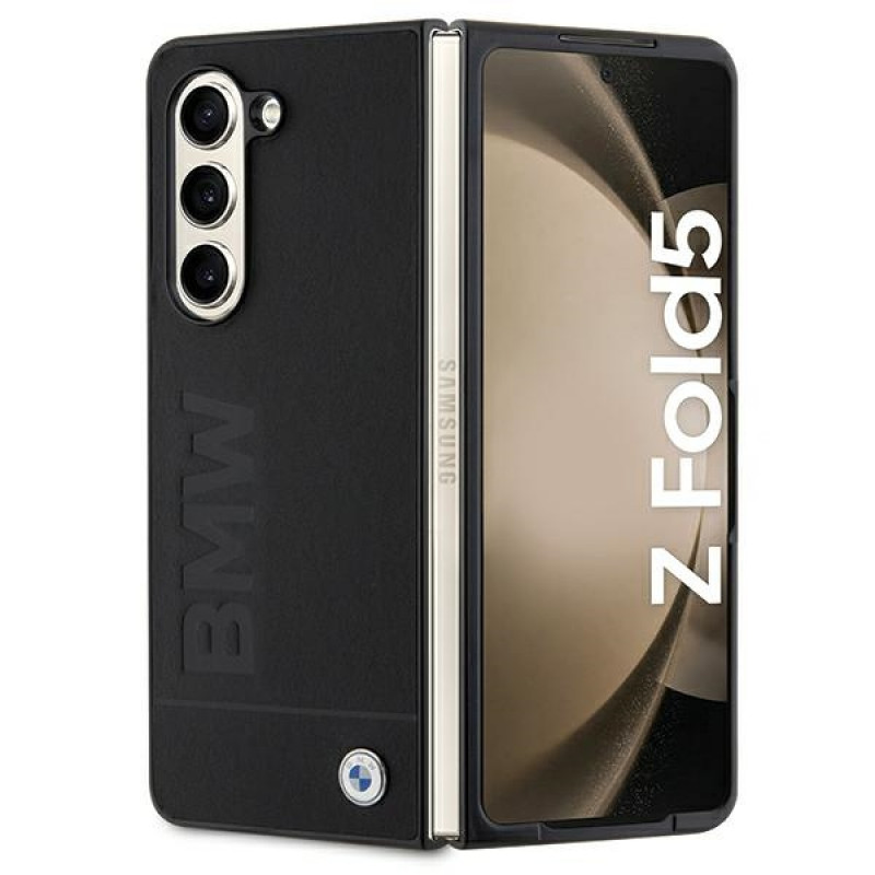 BMW BMHCZFD5SLLBK Signature Logo Imprint hardcase voor Samsung Galaxy Z Fold5, zwart