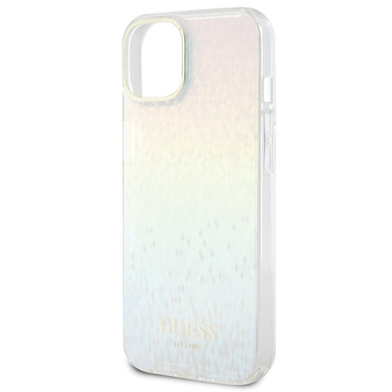 Guess GUHCP15SHDECMI IML Faceted Mirror Disco Iridescent hardcase voor Apple iPhone 15, multicolor