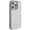 Guess GUHCP15LPSFDGSS Sequin Script Metal hardcase voor Apple iPhone 15 Pro, zilver