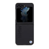 BMW BMHCZF5SLLBK Leather Hot Stamp hardcase voor Samsung Galaxy Z Flip5, zwart