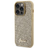 Guess GUHCP15LPMSDGSD Disco Metal Script hardcase voor Apple iPhone 15 Pro, goud