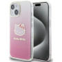Hello Kitty HKHCP15SHDGKEP IML Gradient Electrop Kitty Head hardcase voor Apple iPhone 15 6,1", roze