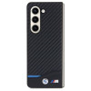 BMW BMHCZFD522NBCK Leather Carbon hardcase voor Samsung Galaxy Z Fold5, zwart