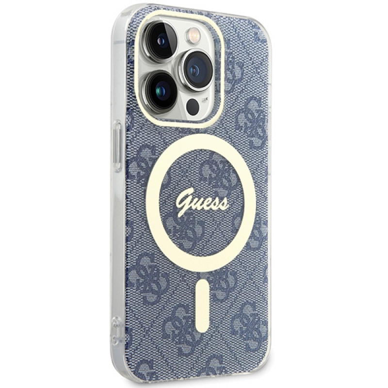 Guess GUHMP15XH4STB Apple iPhone 15 Pro Max hardcase IML 4G MagSafe, blauw (outlet)