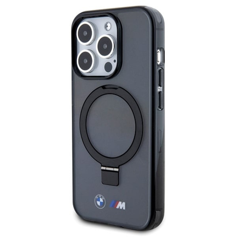 BMW BMHMP15LURSK Apple iPhone 15 Pro hardcase Ring Stand M Collection MagSafe, zwart