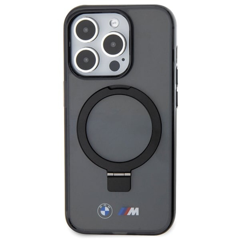 BMW BMHMP15LURSK Apple iPhone 15 Pro hardcase Ring Stand M Collection MagSafe, zwart