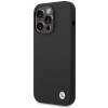 BMW BMHCP15LSILBK Apple iPhone 15 Pro silicone hoesje met metalen logo, zwart