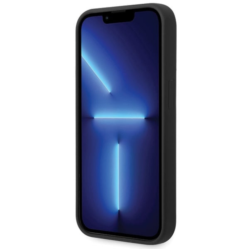 BMW BMHCP15LSILBK Apple iPhone 15 Pro silicone hoesje met metalen logo, zwart