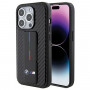 BMW BMHCP15LGSPCCK Apple iPhone 15 Pro hardcase Grip Stand Smooth & Carbon, zwart