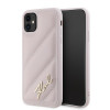Karl Lagerfeld KLHCN61PQDSMGP Apple iPhone 11 / XR hardcase Diagonal Quilted Script, roze