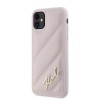 Karl Lagerfeld KLHCN61PQDSMGP Apple iPhone 11 / XR hardcase Diagonal Quilted Script, roze