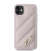 Karl Lagerfeld KLHCN61PQDSMGP Apple iPhone 11 / XR hardcase Diagonal Quilted Script, roze