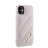 Karl Lagerfeld KLHCN61PQDSMGP Apple iPhone 11 / XR hardcase Diagonal Quilted Script, roze
