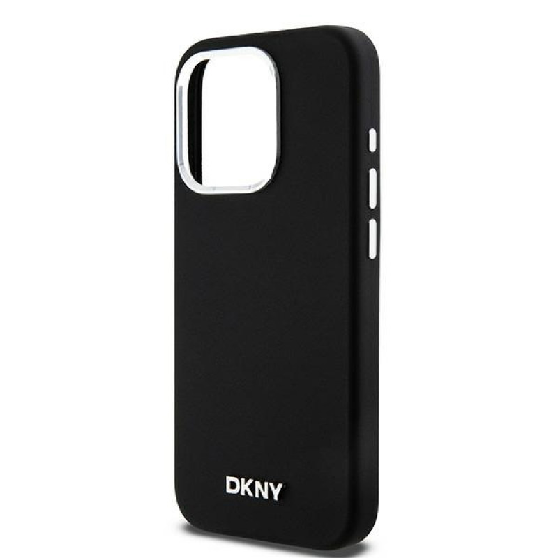 DKNY Apple iPhone 15 Pro hardcase Liquid Silicone Small Metal Logo MagSafe, zwart