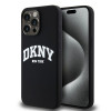 DKNY Apple iPhone 15 Pro Max hardcase Liquid Silicone White Printed Logo MagSafe, zwart