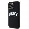 DKNY Apple iPhone 15 Pro Max hardcase Liquid Silicone White Printed Logo MagSafe, zwart