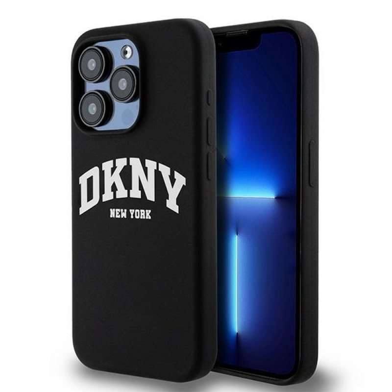 DKNY Apple iPhone 14 Pro hardcase Liquid Silicone wit bedrukt logo MagSafe, zwart