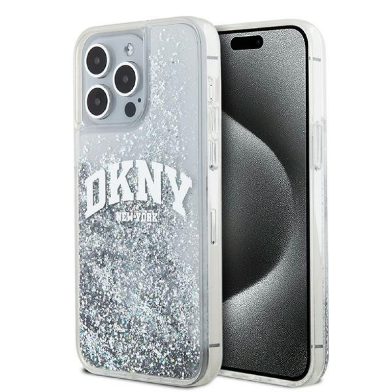 DKNY Apple iPhone 15 Pro Max hardcase hoesje Liquid Glitter Big Logo
