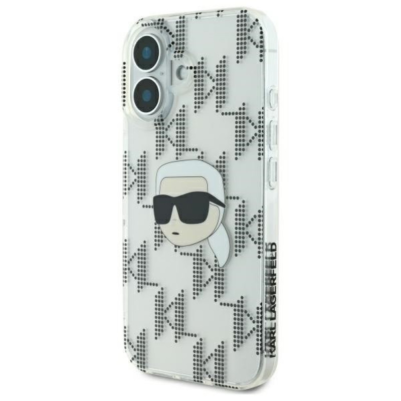 Karl Lagerfeld Apple iPhone 16 hardcase IML Karl Head Electroplated, transparant