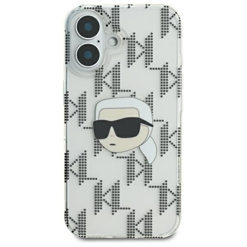 Karl Lagerfeld Apple iPhone 16 hardcase IML Karl Head Electroplated, transparant