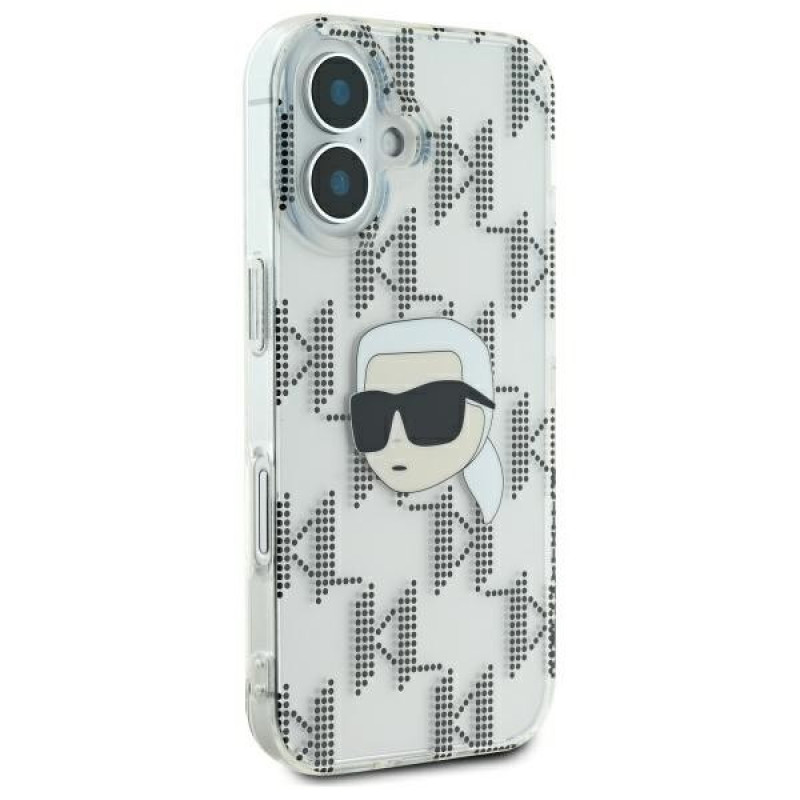 Karl Lagerfeld Apple iPhone 16 hardcase IML Karl Head Electroplated, transparant