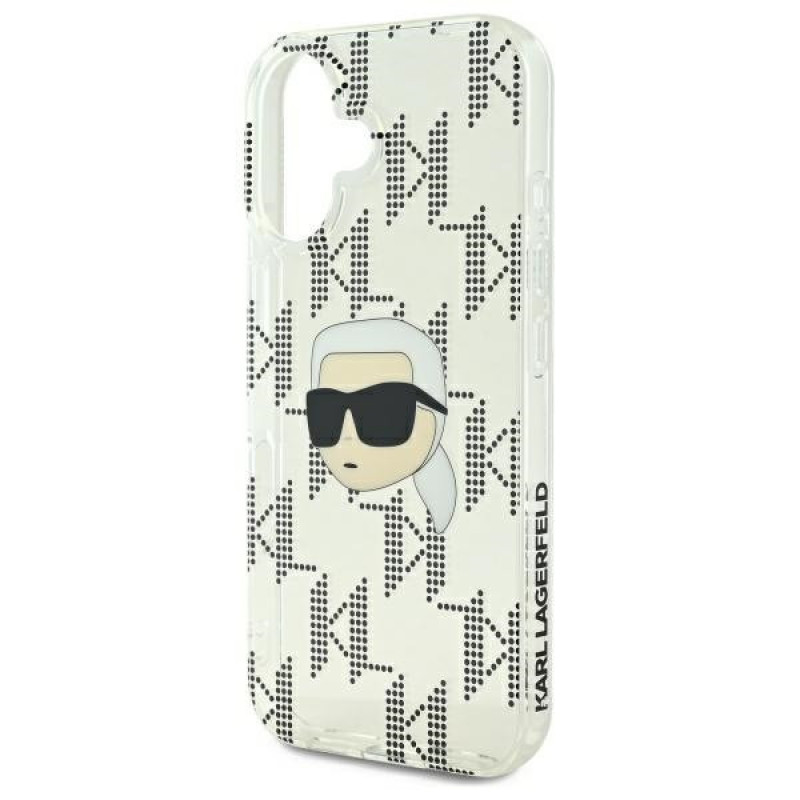 Karl Lagerfeld Apple iPhone 16 hardcase IML Karl Head Electroplated, transparant