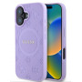 Guess Saffiano Peony Stamp MagSafe-hoesje voor Apple iPhone 16, paars