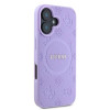 Guess Saffiano Peony Stamp MagSafe-hoesje voor Apple iPhone 16, paars