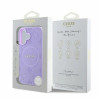 Guess Saffiano Peony Stamp MagSafe-hoesje voor Apple iPhone 16, paars