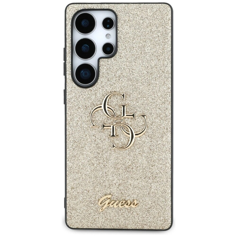 Guess Fixed Glitter Big 4G Metal Logo hardcase voor Samsung Galaxy S25 Ultra, goud