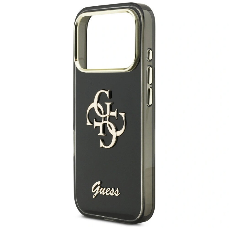 Guess GUE5344 IML 4G Script Metal hardcase voor Apple iPhone 17 Pro Max, zwart