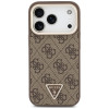 Guess 4G PU Triangle Logo & Stand Camera MagSafe-hoesje voor Apple iPhone 18 Pro Max / 17 Pro Max, bruin