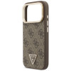 Guess 4G PU Triangle Logo & Stand Camera MagSafe-hoesje voor Apple iPhone 18 Pro Max / 17 Pro Max, bruin