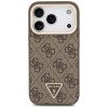 Guess 4G PU Triangle Logo & Stand Camera MagSafe-hoesje voor Apple iPhone 18 Pro / 17 Pro, bruin