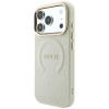 Guess Saffiano Peony & Ring MagSafe-hoesje voor Apple iPhone 18 Pro / 17 Pro, beige
