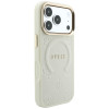 Guess Saffiano Peony & Ring MagSafe-hoesje voor Apple iPhone 18 Pro / 17 Pro, beige