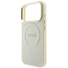 Guess Saffiano Peony & Ring MagSafe-hoesje voor Apple iPhone 18 Pro / 17 Pro, beige