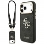 Guess 4G Big 4G Classic Logo Big Strap Metal Buttons hoesje met band voor Apple iPhone 18 Pro Max / 17 Pro Max, zwart